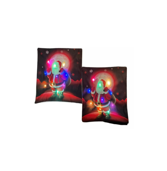 1 Par De Fundas Para Cojín Navidad Con Luces Led Con Regalos