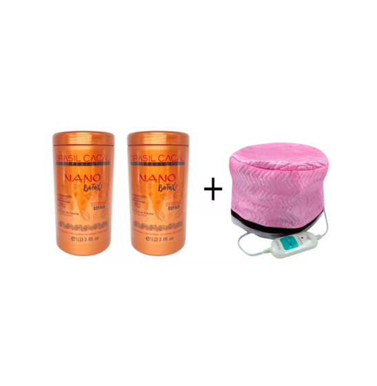 2 Cremas Brasil 1000ml Everglam + Gorro Térmico