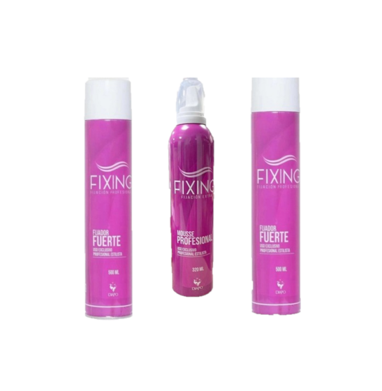 2 Laca Fijadora Fuerte + 1 Mousse Profesional