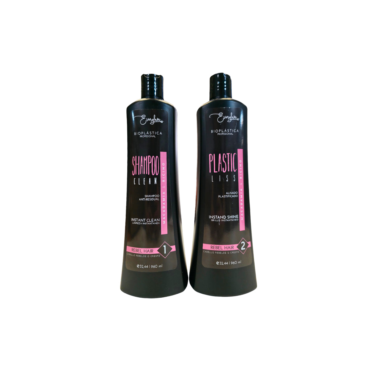 ALISADO PLASTIFICADO 2P NEGRO 1000ML EVERGLAM