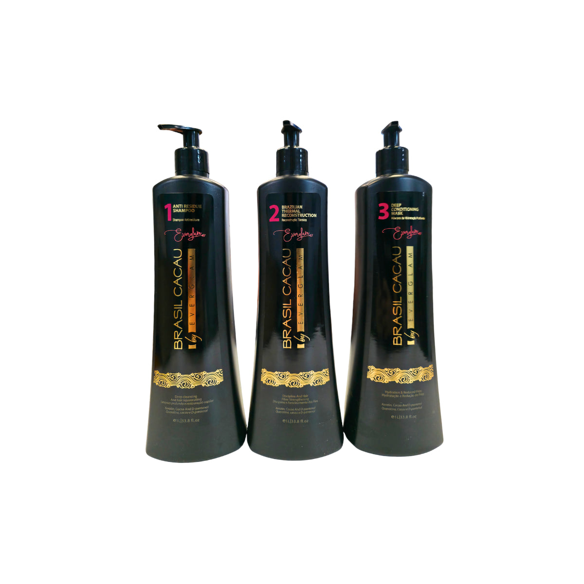 ALISADO BRASIL CACAU NEGRO 3P 1000ML EVERGLAM